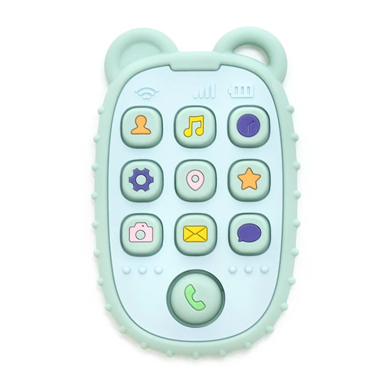 Mordedor de silicona para bebés en forma de celular