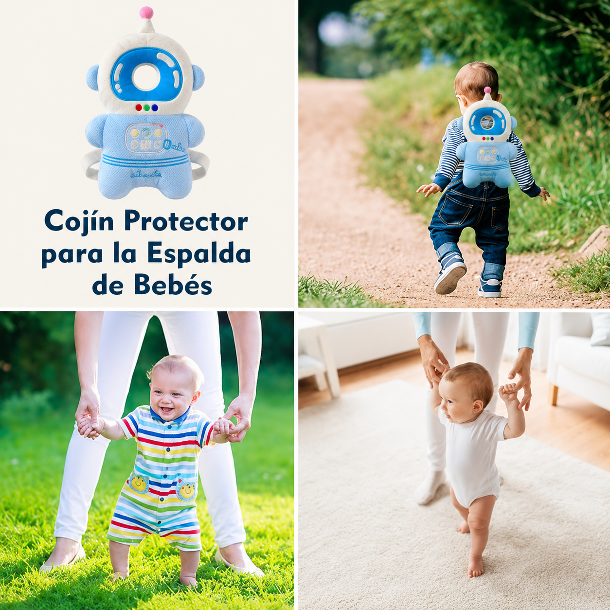 Almohada protectora para la cabeza y la espalda de bebés