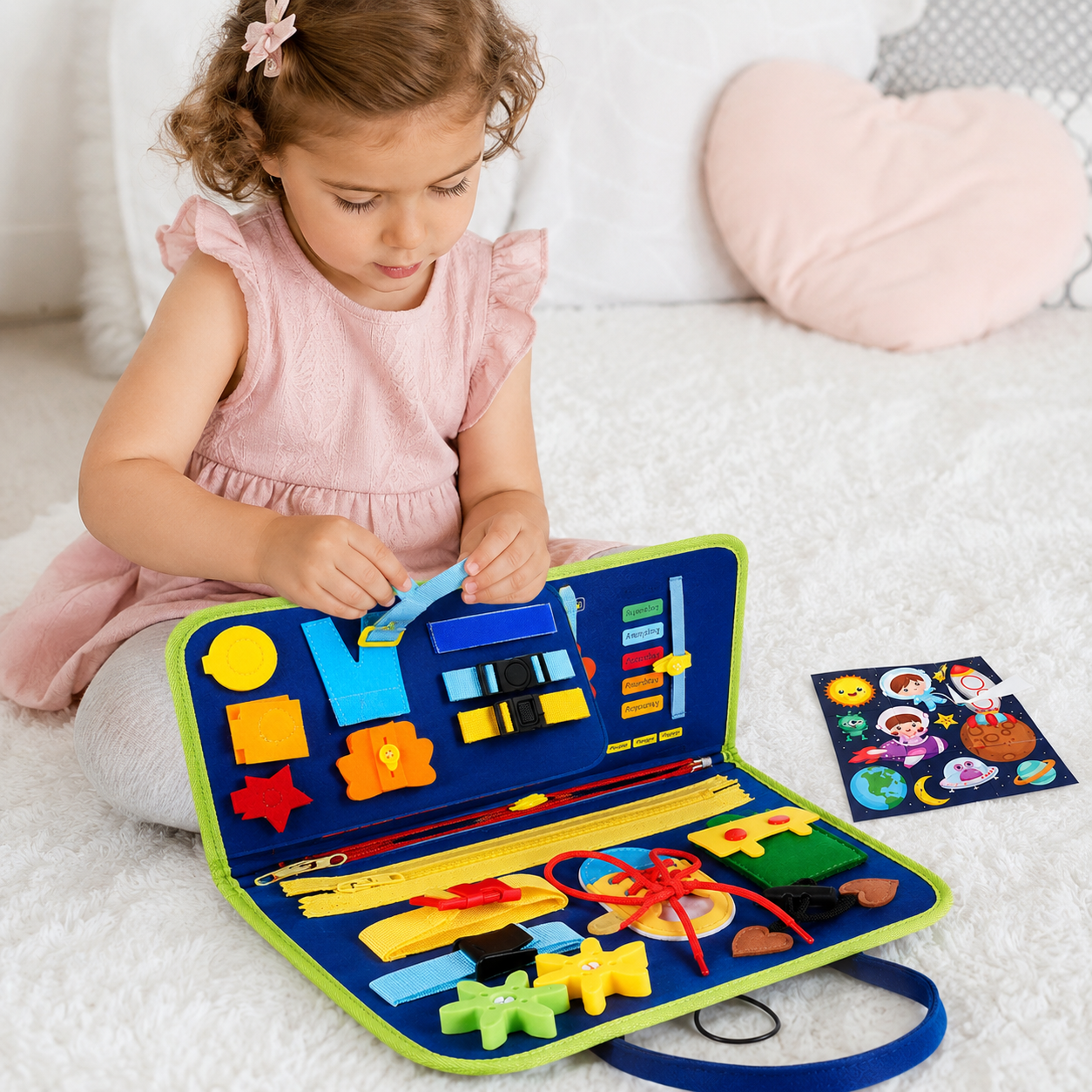 Juguete Montessori Infantil para Viaje – Libro Sensorial de Fieltro