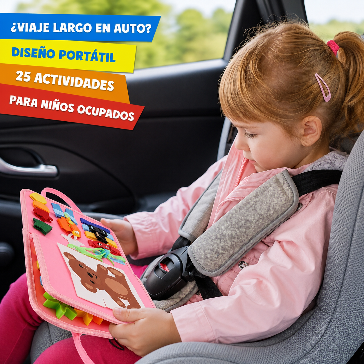 Juguete Montessori Infantil para Viaje – Libro Sensorial de Fieltro