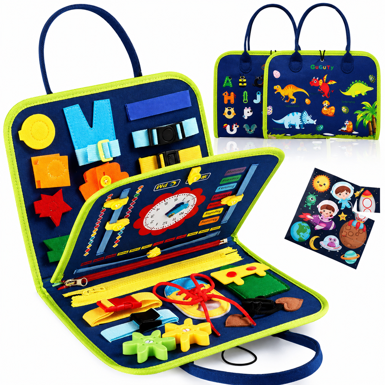 Juguete Montessori Infantil para Viaje – Libro Sensorial de Fieltro