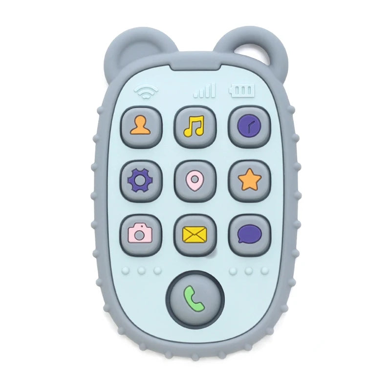 Mordedor de silicona para bebés en forma de celular