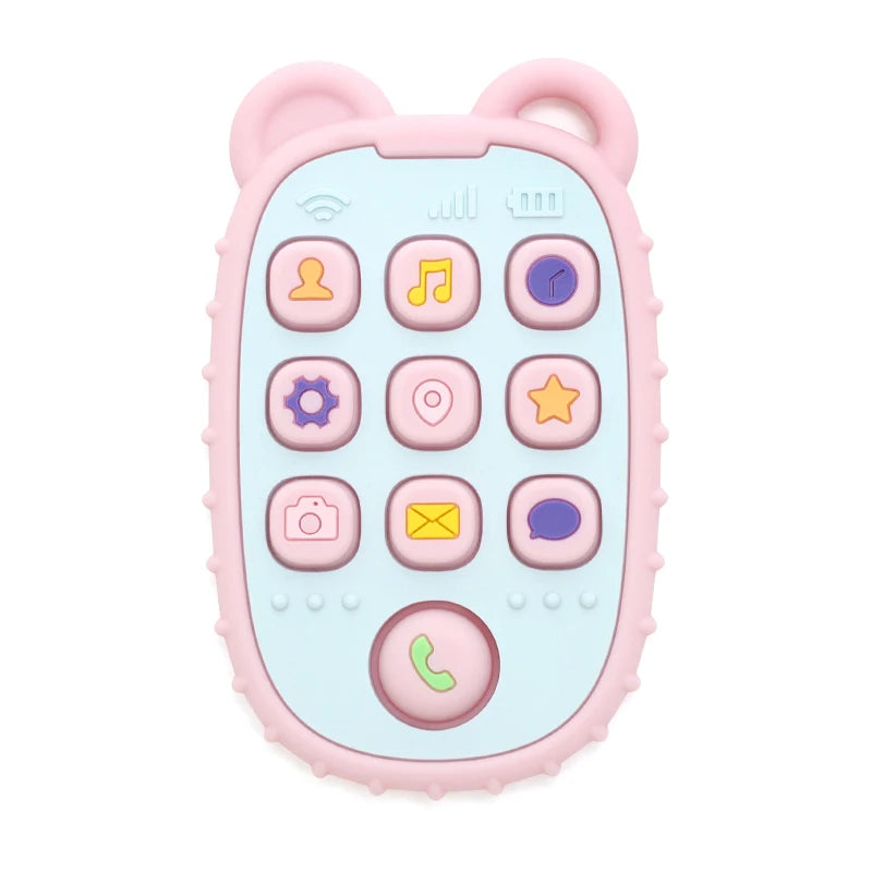 Mordedor de silicona para bebés en forma de celular