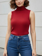 Janny – Women's High-Neck Knitted Tank Top