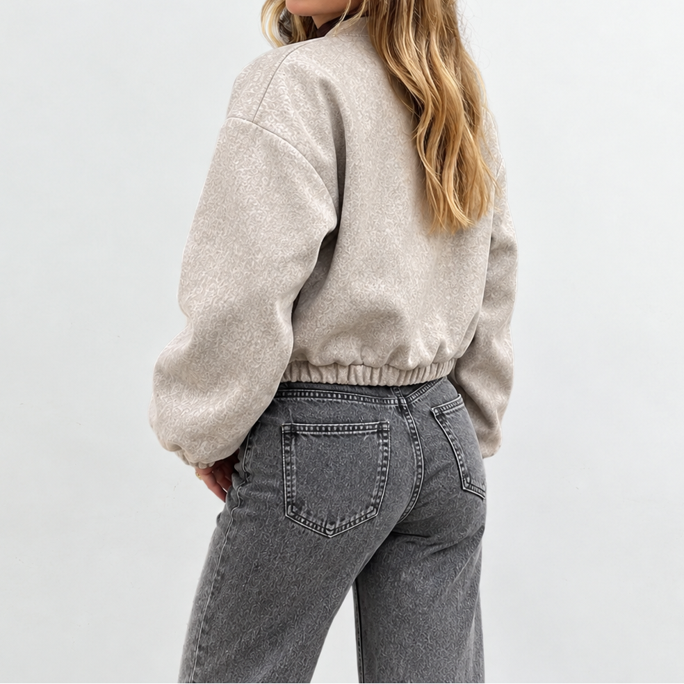 Urban Cozy – Women’s Cropped Bomber Jacket