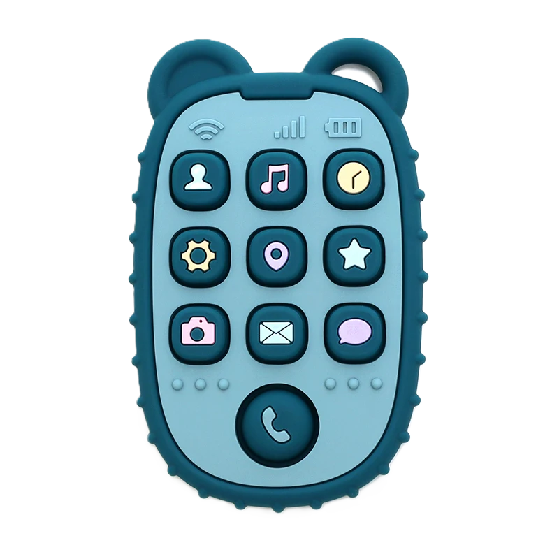 Mordedor de silicona para bebés en forma de celular