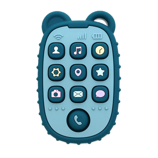 Mordedor de silicona para bebés en forma de celular
