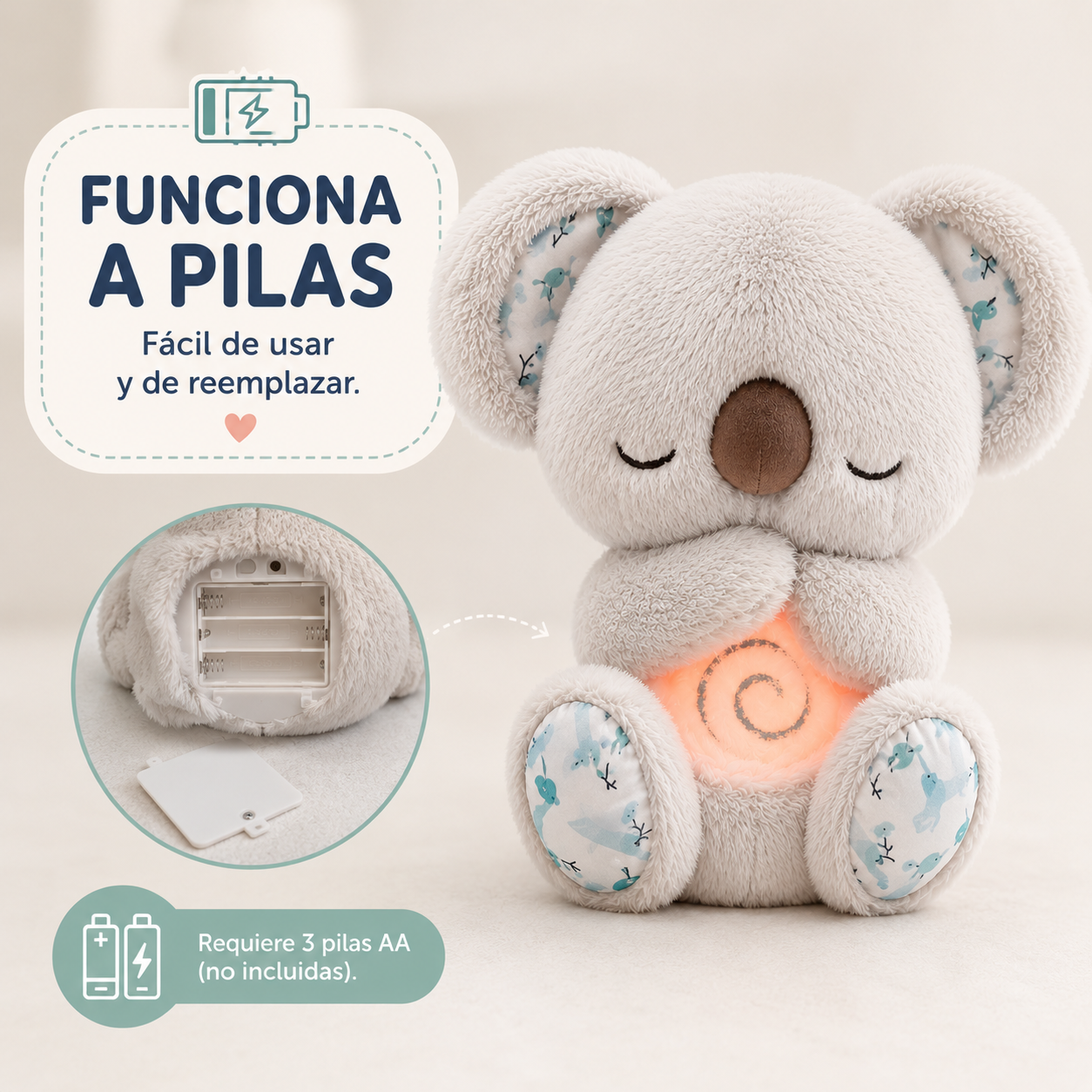 Peluche con música relajante