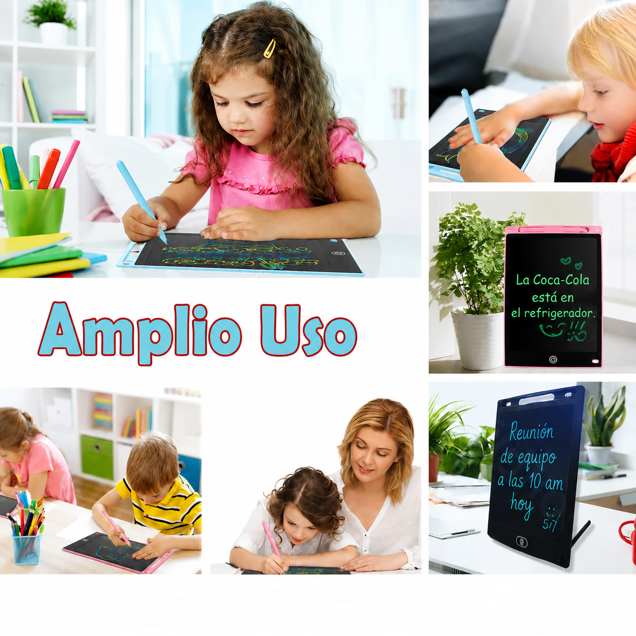 Tableta LCD infantil reutilizable para dibujo y escritura